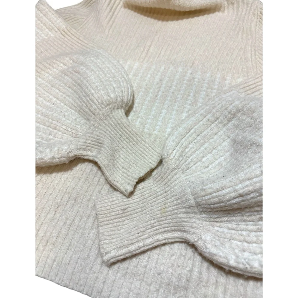 French Connection Vhori Mock Neck Sweater In Oatmeal Mel Women’s Size Medium - Picture 6 of 12